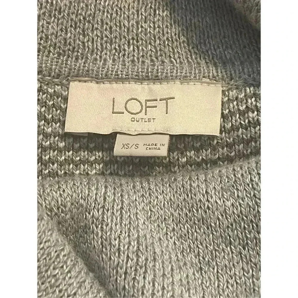 LOFT Gray Plaid Cowl Neck Sweater - Picture 4 of 6